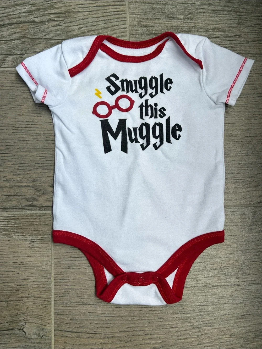 Harry Potter “Snuggle this Muggle” themed bodysuit, pants, & blanket bundle 6-9M